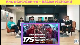 BTS REACTION TO BOLLYWOOD SONGS (Balam Pichkari)  