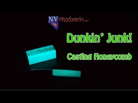 Dunkin' Junk! - Honeycomb Panels & Glow in the Dark Powder Cast in Alumilite Resin for Pen Blanks