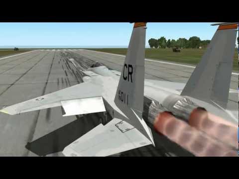 LOCKON F15 near crash landing & near crash takeoff!!!
