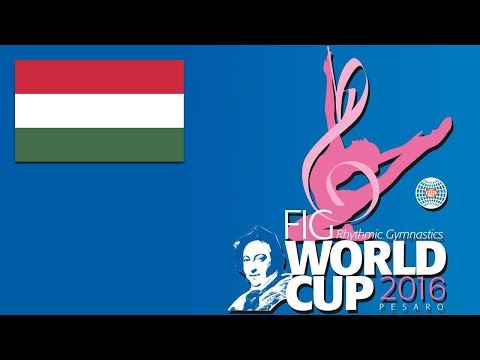 Hungary Group AA 6 Clubs 2 Hoops Rhythmic Gymnastics World Cup 2016 Pesaro