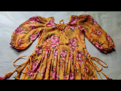 বাচ্চাদের নাইরা ড্রেস কাটিং ও সেলাই। 9 to 10 years baby Naira dress cutting stitching 2023.