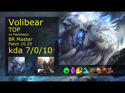 Volibear vs Pantheon Top - BR Master 7/0/10 Patch 10.25 Gameplay