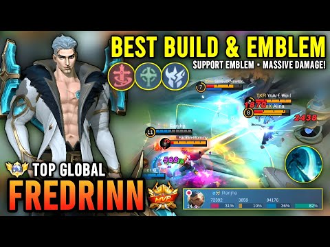 MASSIVE DAMAGE!! FREDRINN BEST BUILD & EMBLEM 2023 | TOP GLOBAL FREDRINN GAMEPLAY - MOBILE LEGENDS