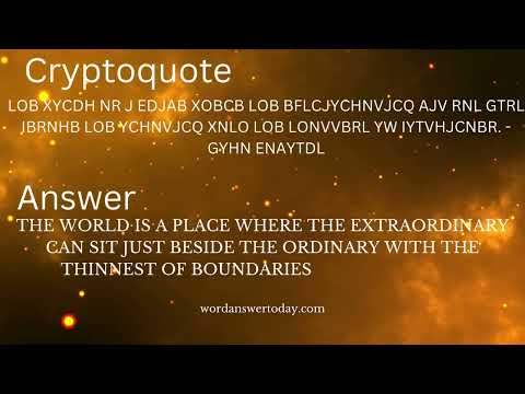 Sunday Cryptoquote Answer