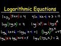 Solving Logarithmic Equations