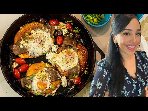 Eggs in Hole. Greek-Style