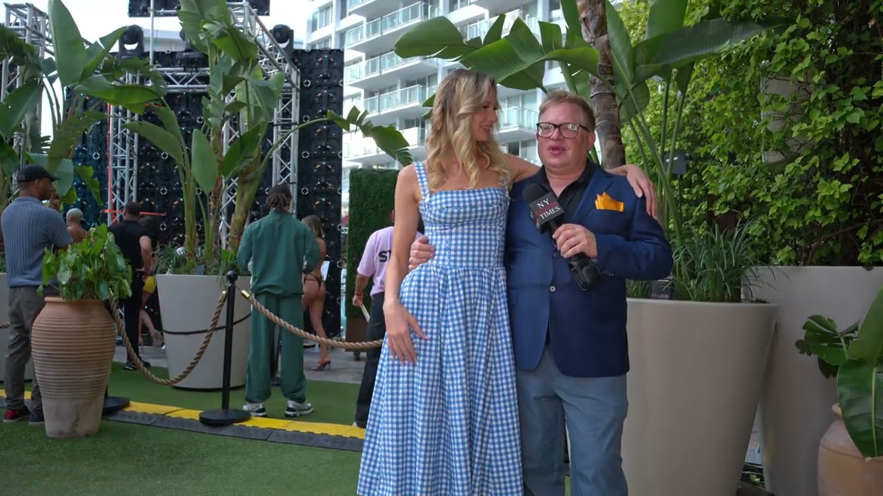 Model Cara Joyce interviewed backstage during Miami Swim Week The Shows