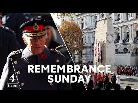 King Charles leads Remembrance Sunday service at Cenotaph