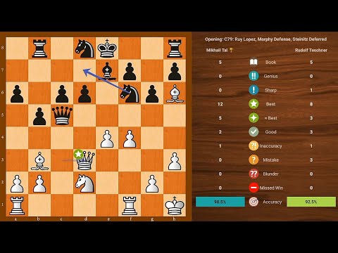 Mikhail Tal VS Rudolf Teschner - Vienna  EU- chT (1957) - Chess Analysis