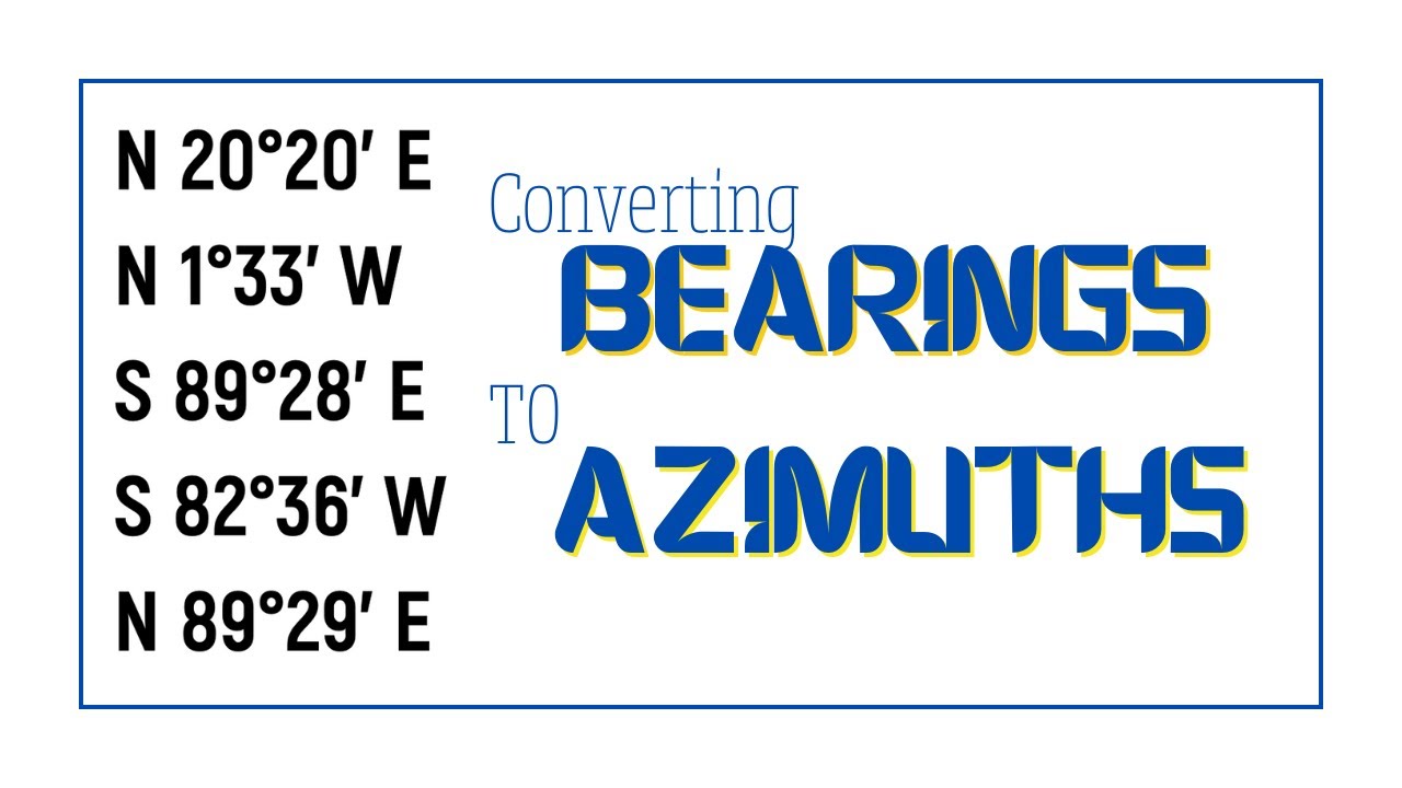 how to convert bearing to azimuth | Surveying | Sample Problem