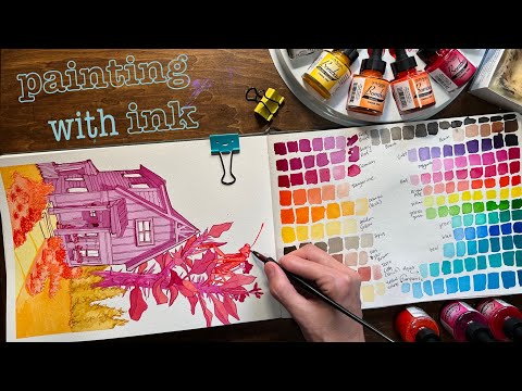 Sketchbook swatching and speed paint with Dr. Ph. Martin Bombay inks