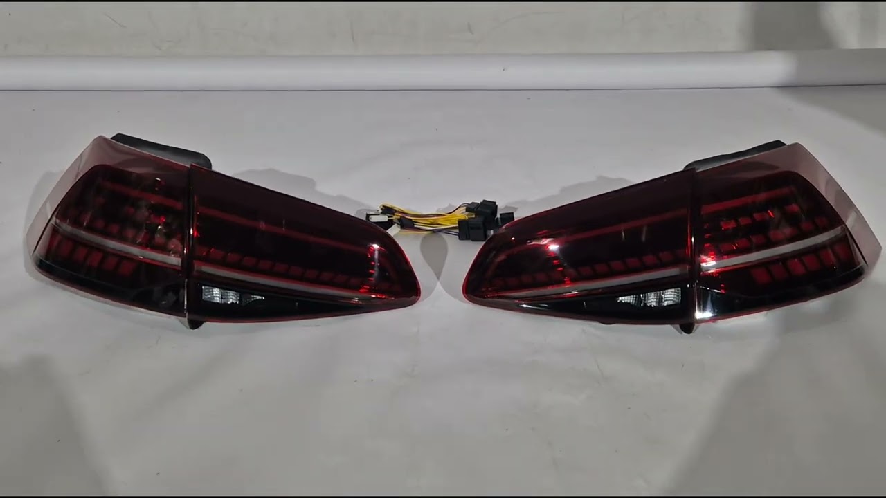 Volkswagen Golf 7/E-Golf 2012-2020 гг. Задние LED фонари (2017+, комплект 2 шт.) Video 1