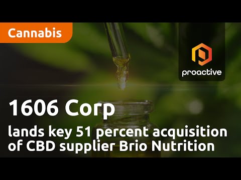 1606 Corp lands key acquisition with 51% stake in CBD supplier Brio Nutrition
