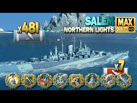 Cruiser Salem: Intense battle on map Northern Lights - World of Warships