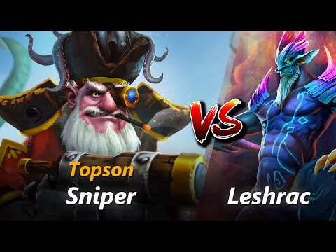 Topson mid Sniper vs Leshrac | First 10 minutes
