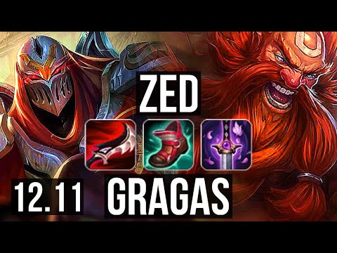 ZED vs GRAGAS (MID) | 9/0/2, Legendary, 400+ games | EUW Master | 12.11