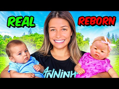 24 HORAS SENDO BABÁ DE BEBÊ REAL VS BEBÊ REBORN !!