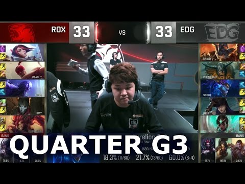 ROX vs EDG - Game 3 Quarter Finals Worlds 2016 | LoL S6 World Championship Rox Tigers vs EDG G3