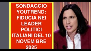SONDAGGIO YOUTREND: FIDUCIA NEI LEADER POLITICI ITALIANI DEL 10 NOVEM BRE 2025