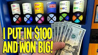 💰 $100 LOTTERY Vending Machine Challenge = BIG WIN 🔴 Fixin To Scratch