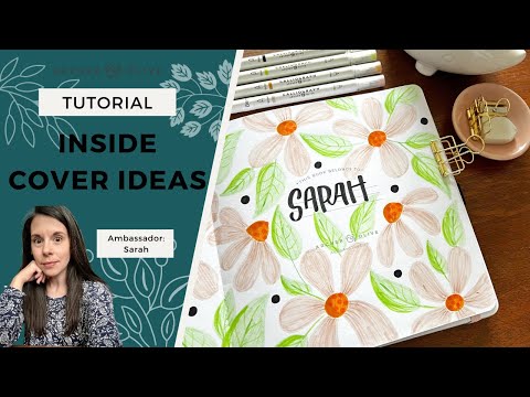 Part of a video titled 5 Ways To Decorate The Inside Cover Of Your Notebook - YouTube