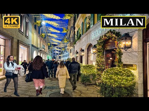 MILAN ITALY CHRISTMAS WALK 2025 | 4K 60FPS 🎄 LUXURY SHOPPING STREETS