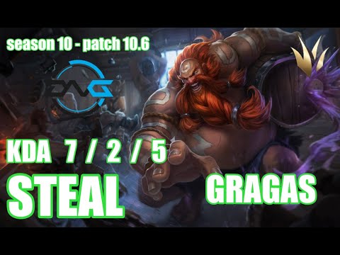 【韓国サーバー/GM/Duo Evi】DFM STEAL グラガス(Gragas) VS エコー(Ekko) JG - Patch10.6 KR Ranked【LoL】