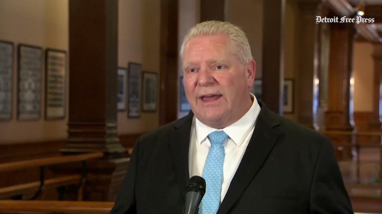 Doug Ford reaction to Donald Trump's Canada tariffs and stock market drops in press conference