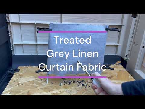 Treated Grey Linen Curtain Fabric: Testing Fire Retardant Properties