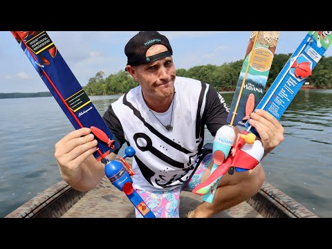 2 Days Eat Only What I Catch Using Kiddie Fishing Rods! (Catch Cook Camp)