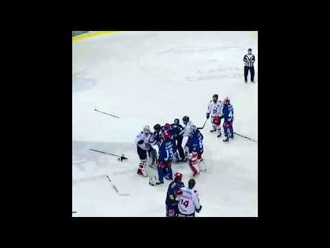 Bagarre générale Brûleurs de Loups Grenoble Gothiques d'Amiens BDL HOCKEY GOALKEEPERS FIGHTS BRAWLS