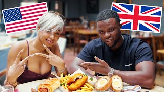 AMERICAN VS BRITISH FOOD TASTE TEST | B SIMONE VS MICHAEL DAPAAH