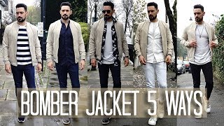 How to Wear a Bomber Jacket 5 ways | Men