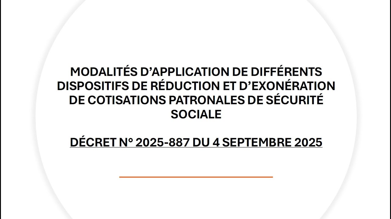 Dispositifs de réduction et d'exonération de cotisations patronales de sécurité sociale