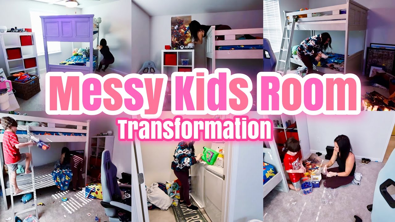 HUGE KIDS ROOM TRANSFORMATION | REARRANGE, ORGANIZE, DECLUTTER + MORE | EXTREME CLEANING MOTIVATION