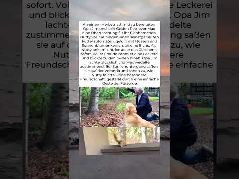 Opa und Hund feiern Geburtstag mit einem Eichhörnchen