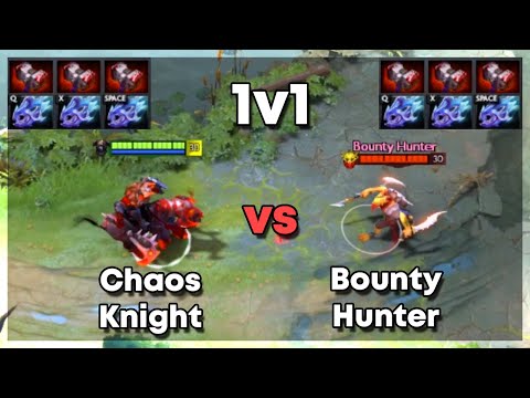 Chaos Knight vs Bounty Hunter with 3x Basher and 3x Moonshard | Level 30 Dota 2 1v1 | Who Will Win?
