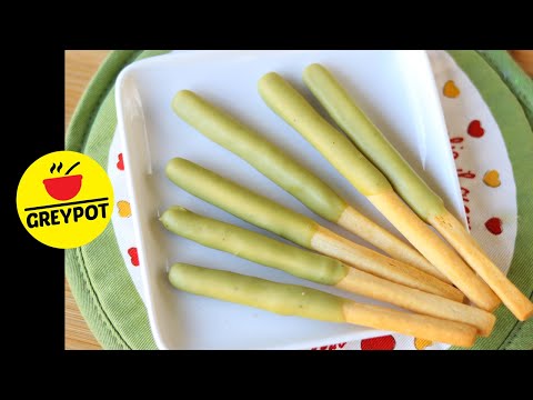 Chocolate Matcha Pocky Sticks Recipe | Chocolate Sticks Homemade Shortbread sticks