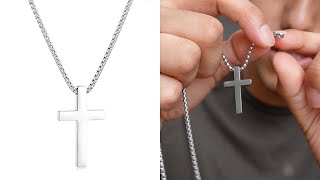 XXMAYSTER Stainless Steel Silver Cross Necklace for Men Review
