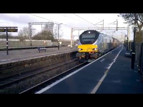 DRS Class 68 passes Cheddington at speed