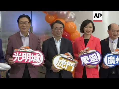 Station opens for high-speed trains linking Hong Kong to Chinese mainland.