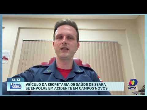 Grave acidente na SC-390 envolve carro da Saúde de Seara