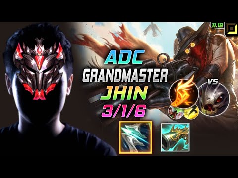 GrandMaster Jhin ADC vs Kog'Maw - 천상계 원딜 진 템트리 룬 돌풍 기발 ジン Джин 戏命师 燼 - LOL KR 11.12