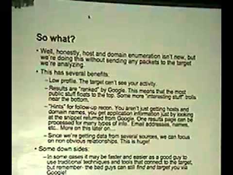 DEF CON 13 - Johnny Long, Google Hacking for Penetration Testers