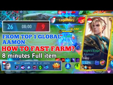 8 Minutes Full Item!! Fast Farm From Top 1 Global Aamon & Best Build aamon 2021 | MLBB