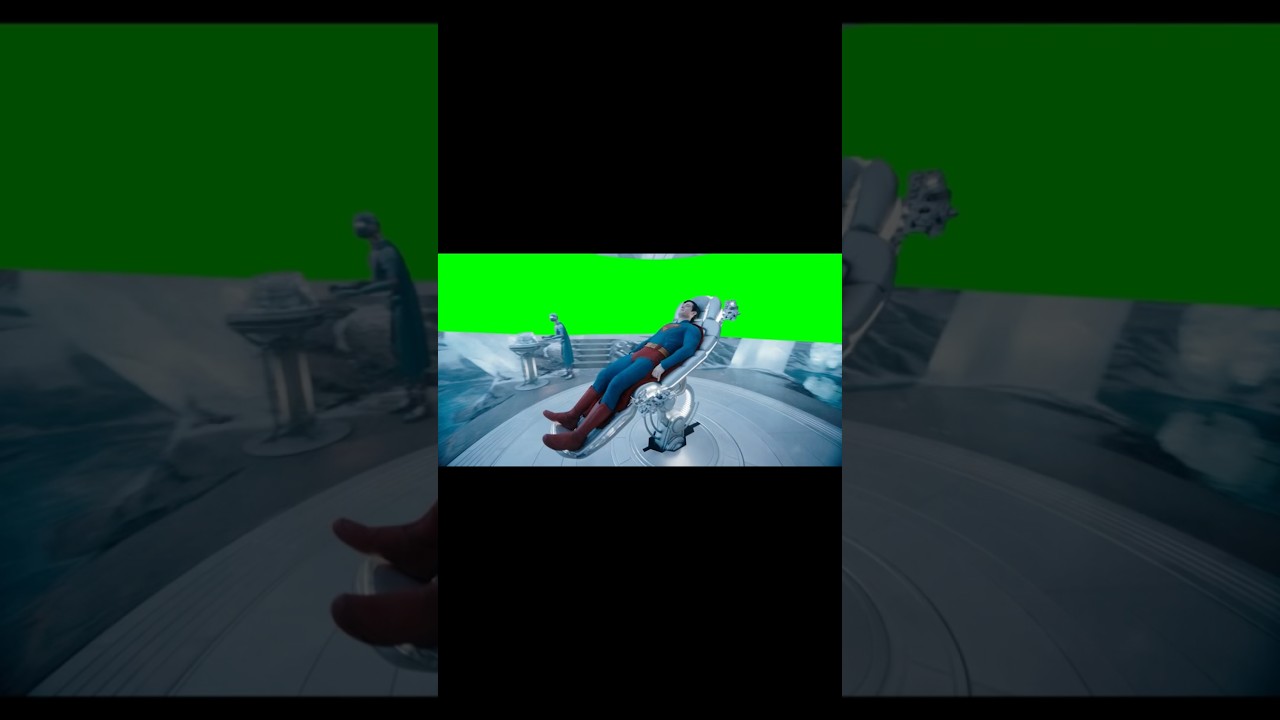 Superman Looking at Hologram meme - Green Screen