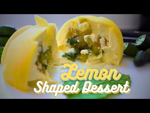 DELICIOUS Lemon Shaped Dessert With White Chocolate, Mint And Lemon