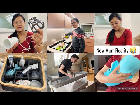 A Day in the Life of a Newborn Naga Mom in Germany 🇮🇳🇩🇪 | German Husband Cooks Naga Food 🍛 