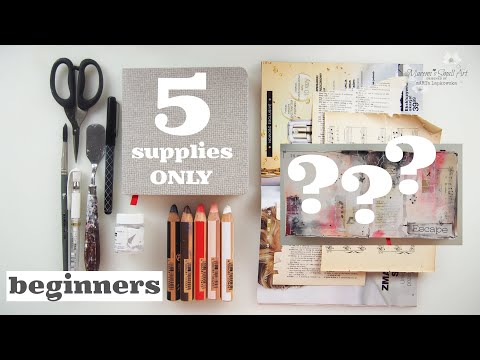Just START ! Art Journal for Beginners (5 supplies only) #1 ♡ Maremi's Small Art ♡