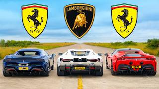 Lamborghini Revuelto vs Ferrari 296 & SF90: CORRIDA DE ARRANCADA